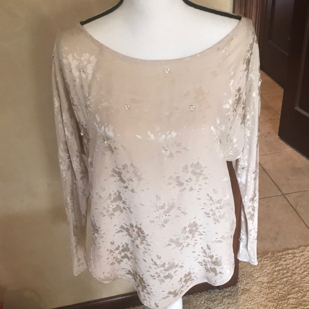 Vintage Wayne Clark Beige Blouse Sz 8